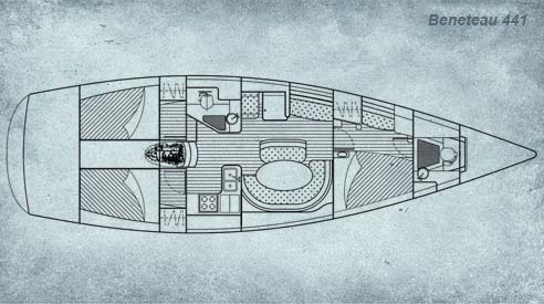 Beneteau 411 Technical Diagram